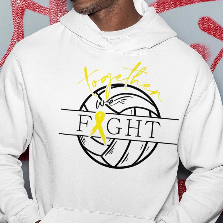 Childhood Cancer Awareness Together We Fight Volleyball Hoodie Unique Gifts