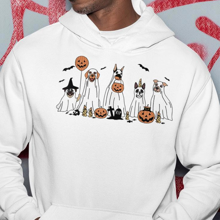 Cute Dog Dressed As Ghost Halloween Boo Dog Lov Hoodie Unique Gifts