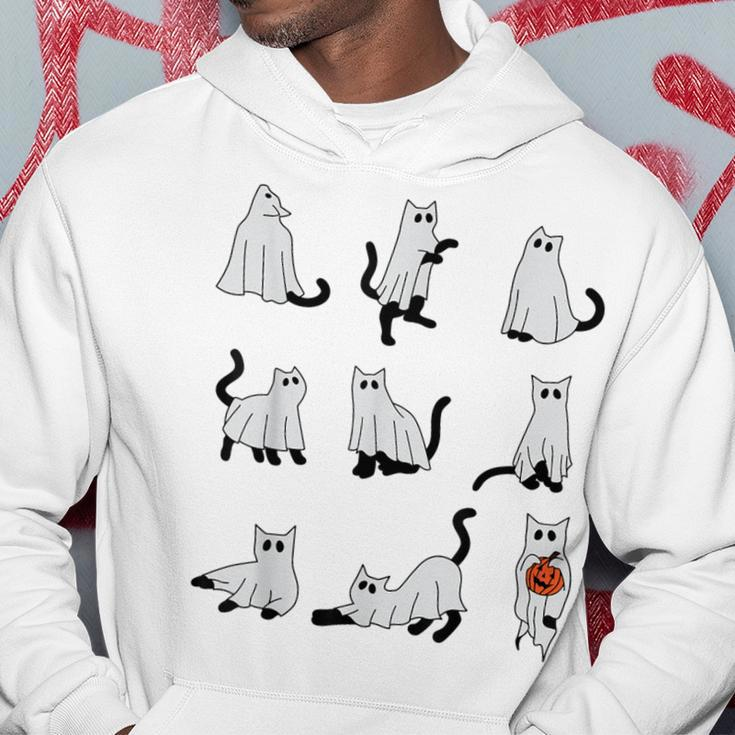 Cute Ghost Cat Halloween Outfit Costumes Hoodie Unique Gifts