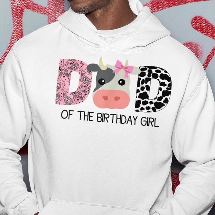 Dad Of The Birthday For Girl Cow Farm Birthday Cow Daddy 1St Hoodie Unique Gifts