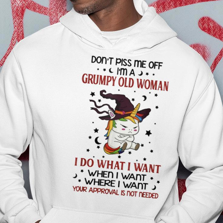 Dont Piss Me Off Im A Grumpy Old Woman Unicorn Witch Hoodie Unique Gifts