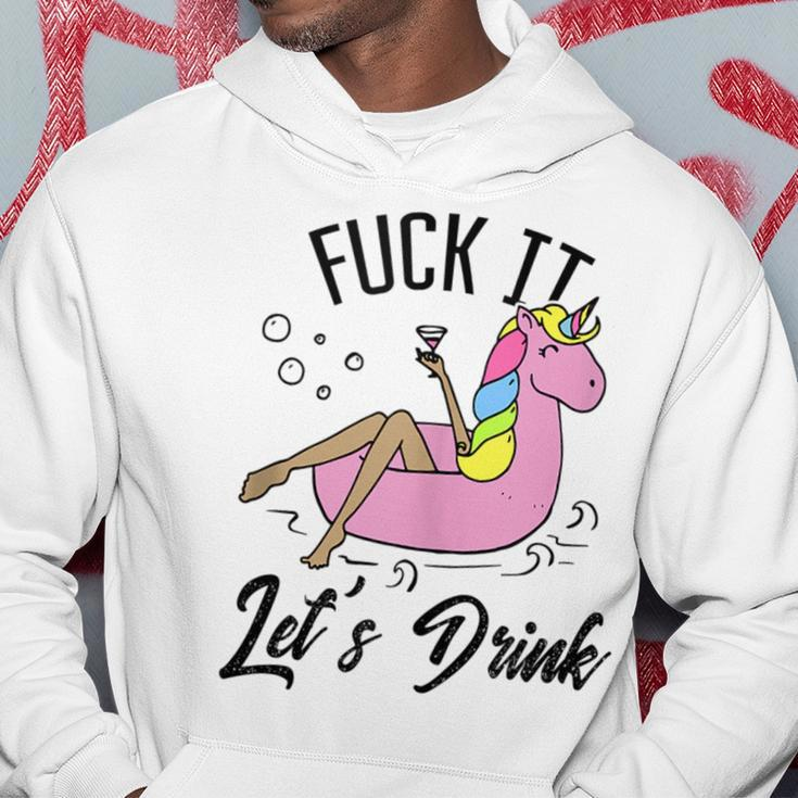 Fuck It Lets Drink - Unicorn Graphic Alcohol Drinking Party Hoodie Unique Gifts