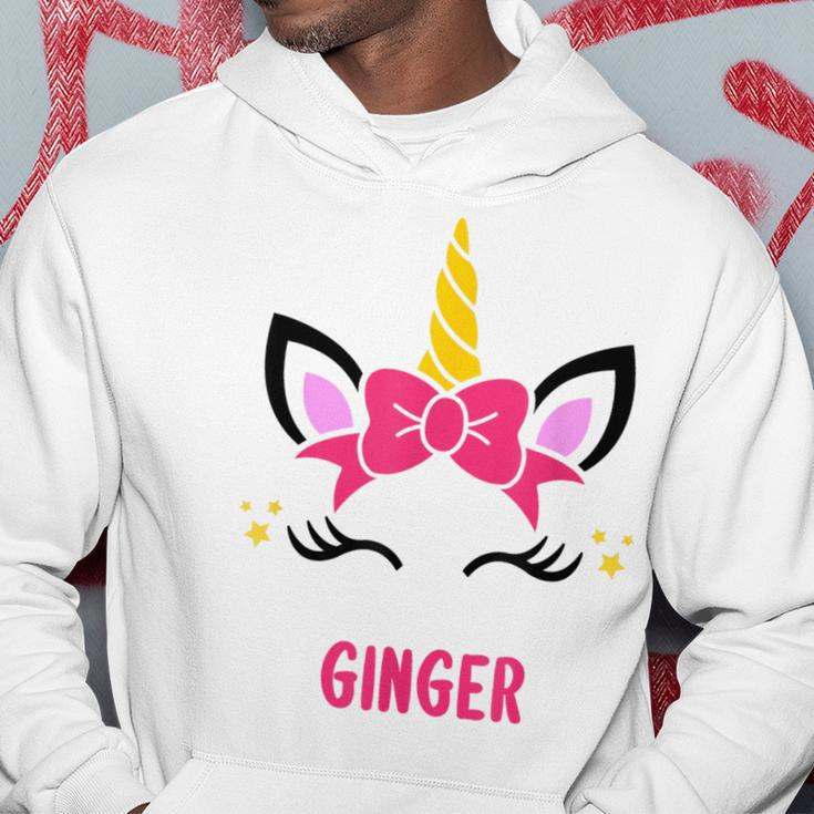 Ginger Personalized Pink Bow Unicorn Face Hoodie Unique Gifts