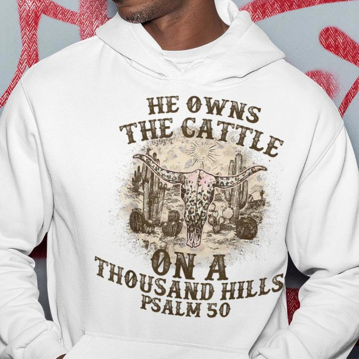 He Owns The Cattle On A Thousand Hills Psalm 50 Vintage Hoodie Unique Gifts