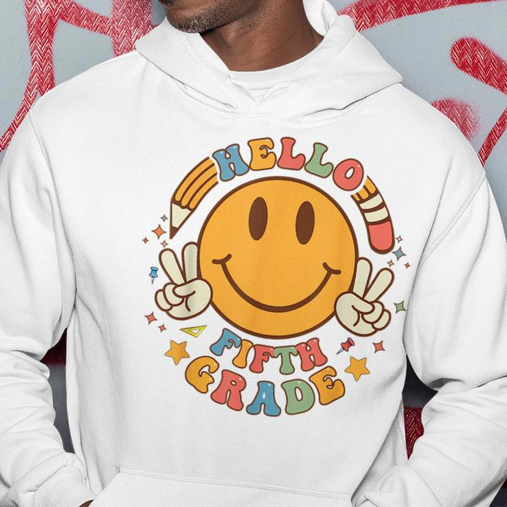 Hello 5Th Grade Smile Pencil Groovy Back To Shool 5Th Grade Hoodie Unique Gifts