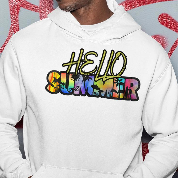 Hello Summer Hawaii Beach Summer Vacation Family Tie Dye Hoodie Unique Gifts