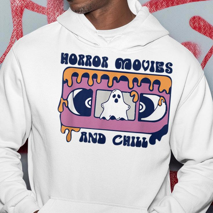 Horror Movies And Chill Retro Video Tape Halloween Ghost Boo Halloween Ghost Hoodie Unique Gifts