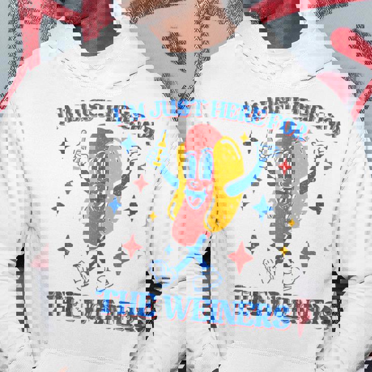 Hot Dog Im Just Here For The Wieners Funny 4Th Of July Hoodie Unique Gifts
