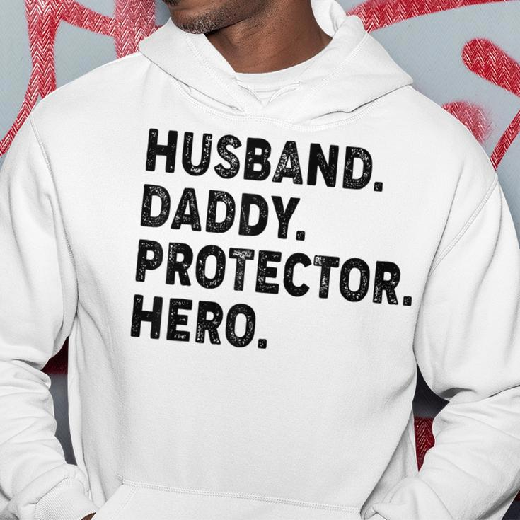 Husband Daddy Protector Hero Fathers Day Dad Funny Father Hoodie Unique Gifts