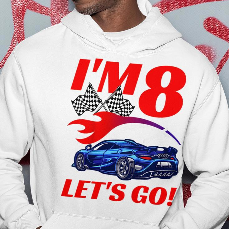 Kids 8 Year Old 8Th Racing Racecar Birthday Party Boys Girls Hoodie Unique Gifts