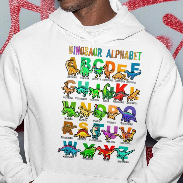 Kids Back To School Types Of Dinosaurs Alphabet Identification Hoodie Unique Gifts