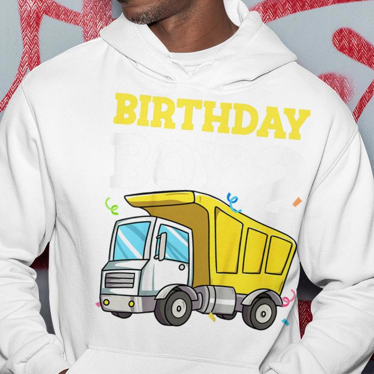 Kids Birthday Boy 2 Two Construction Truck 2Nd Birthday Toddler Hoodie Unique Gifts
