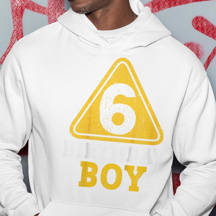 Kids Birthday Boy 6 Six Construction Sign 6Th Birthday Hoodie Unique Gifts
