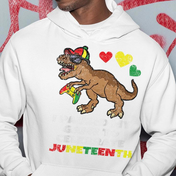 Kids I Pause My Game Junenth Black History Trex Gamer Hoodie Unique Gifts