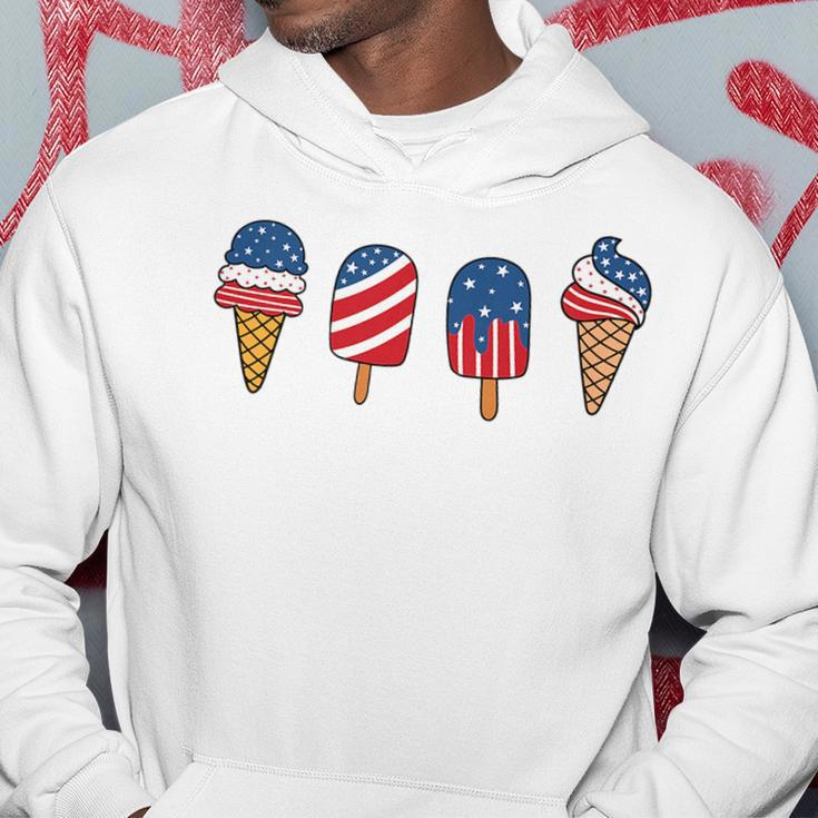 Kids Ice Cream 4Th Of July Cool Dessert Patriotic Kids Toddler Hoodie Personalized Gifts
