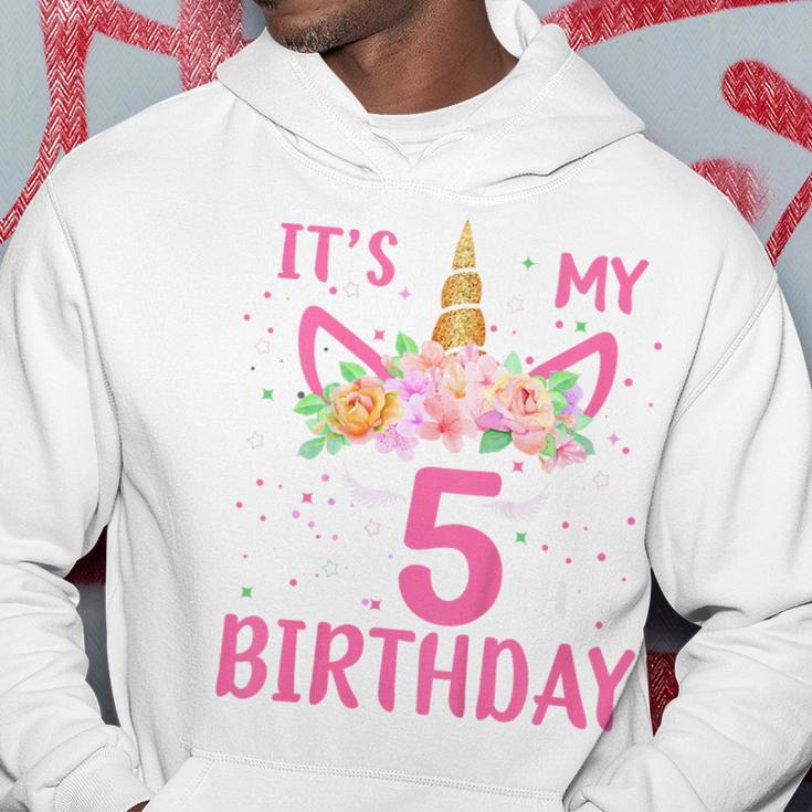 Kids Its My 5Th Birthday Unicorn Lover Kid 5 Years Old Birthday Hoodie Unique Gifts