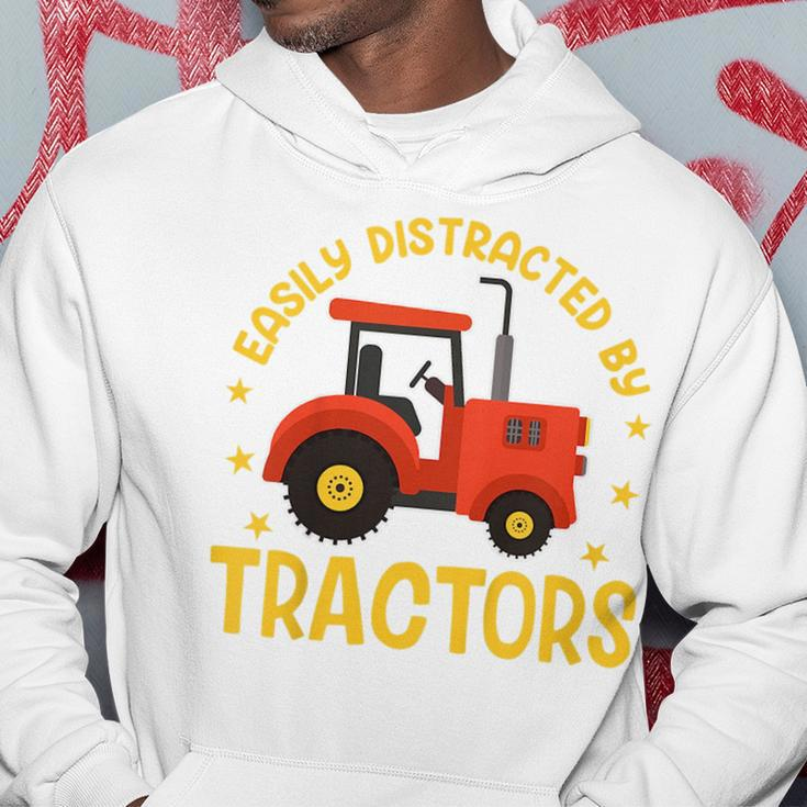 Kids Tractor Toddler Boys Farm Easily Distracted By Tractors Hoodie Funny Gifts