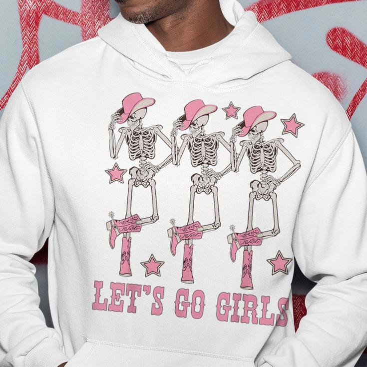 Lets Go Girls Dancing Skeleton Cowgirl Bachelorette Party Dancing Funny Gifts Hoodie Unique Gifts