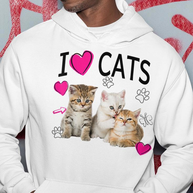 I Love Cats Cat Lover I Love Kittens Hoodie Funny Gifts