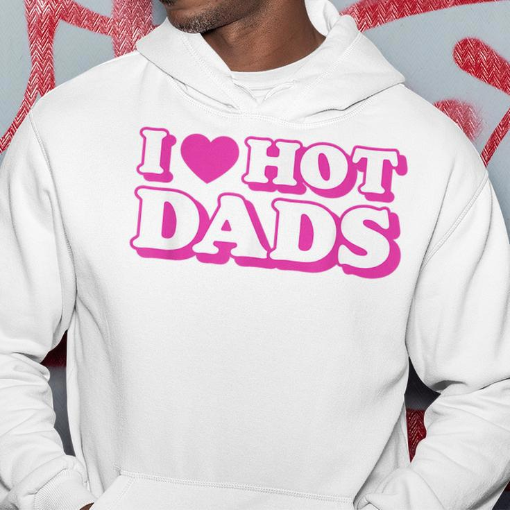 I Love Hot Dads Heart Bimbo Aesthetic Y2k Pink Hoodie Funny Gifts