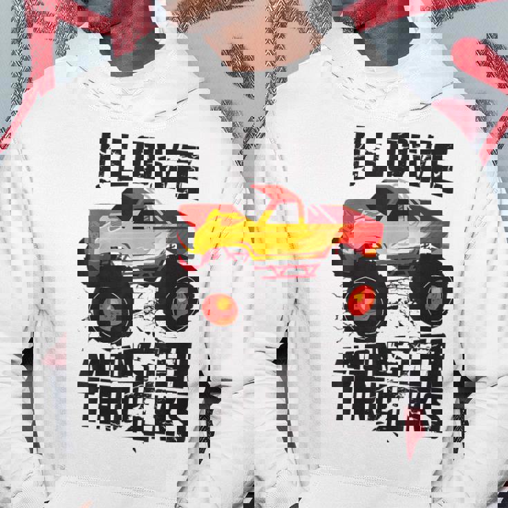 I Love Monster Trucks Cute Bigfoot Trucks Hoodie Unique Gifts