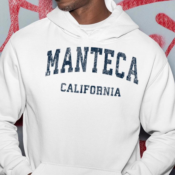 Manteca California Ca Vintage Varsity Sports Navy Hoodie Unique Gifts