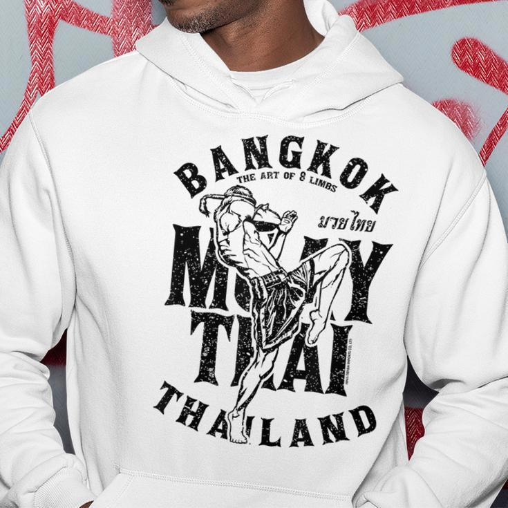 Muay Thai Kickboxing Bangkok Thailand Distressed Graphic Kickboxing Funny Gifts Hoodie Unique Gifts
