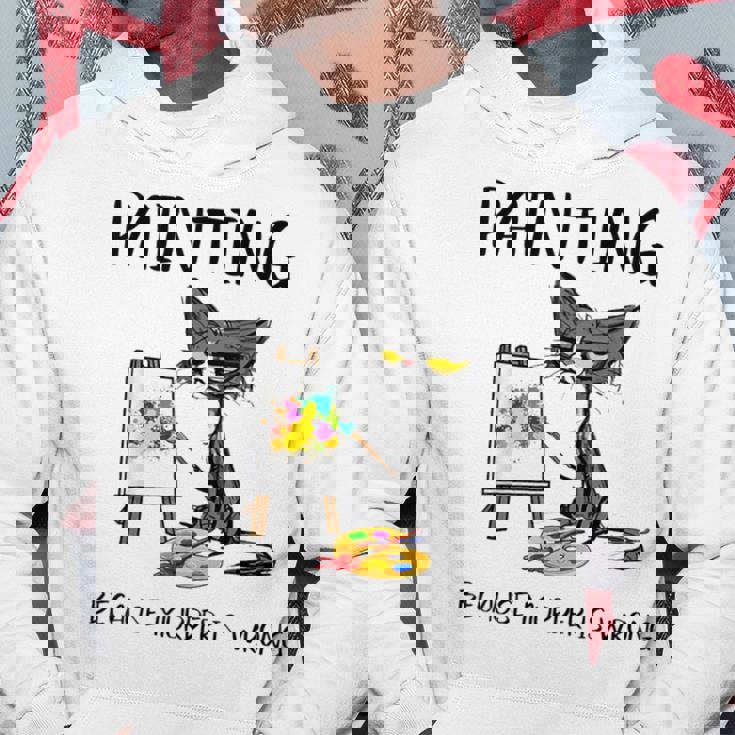 Painting Because Murder Is Wrong Cat Hoodie Unique Gifts