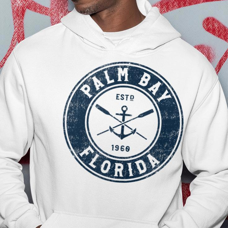 Palm Bay Florida Fl Vintage Boat Anchor & Oars Hoodie Unique Gifts