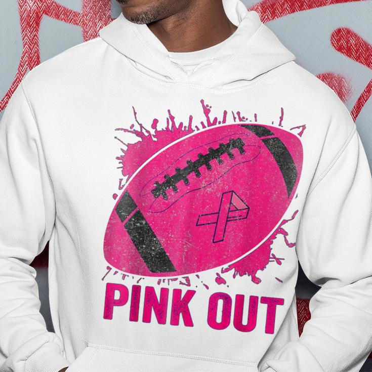 Pink Out Breast Cancer Awareness Football Breast Cancer Hoodie Funny Gifts