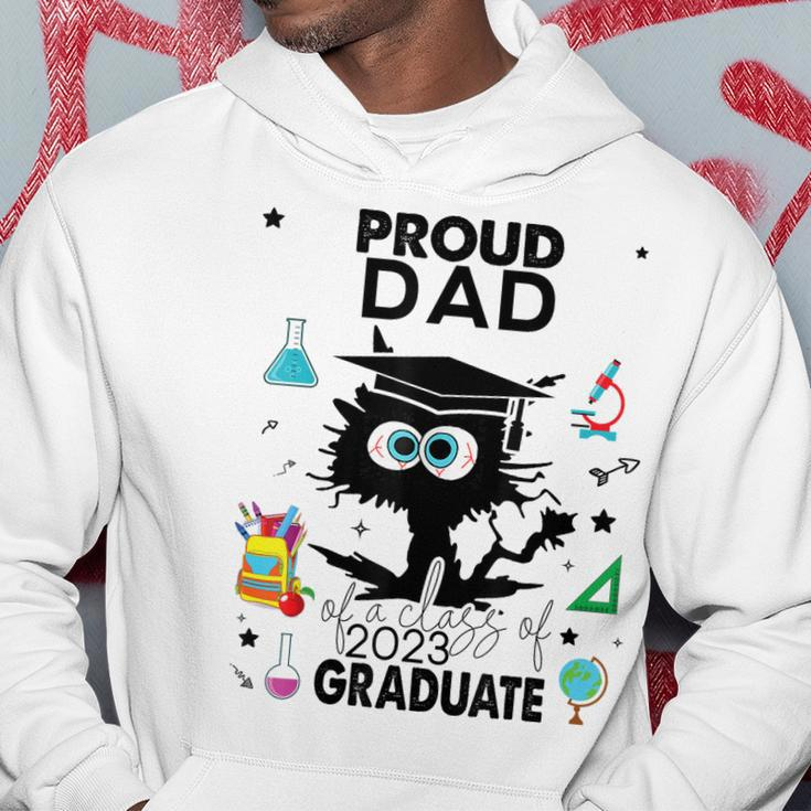 Proud Dad Of A Class Of 2023 Graduate Cool Funny Black Cat Hoodie Unique Gifts