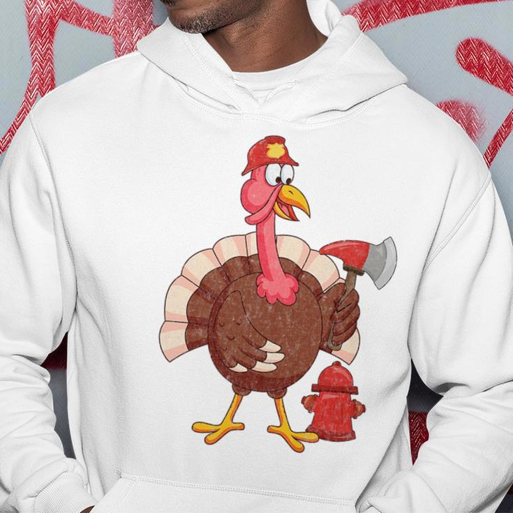 Proud Firefighter Turkey - Funny Fireman Thanksgiving Hoodie Unique Gifts