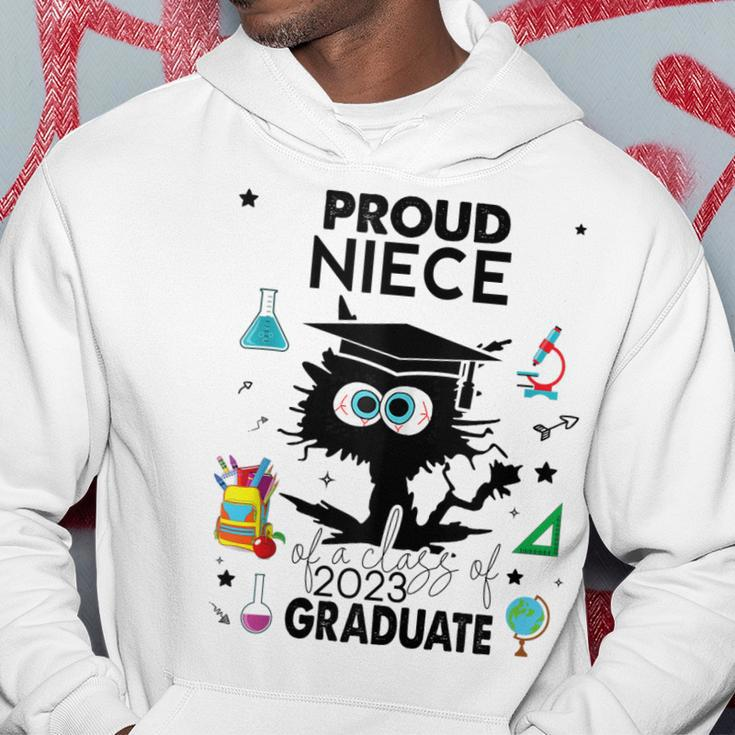 Proud Niece Of A Class Of 2023 Graduate Cool Funny Black Cat Hoodie Unique Gifts