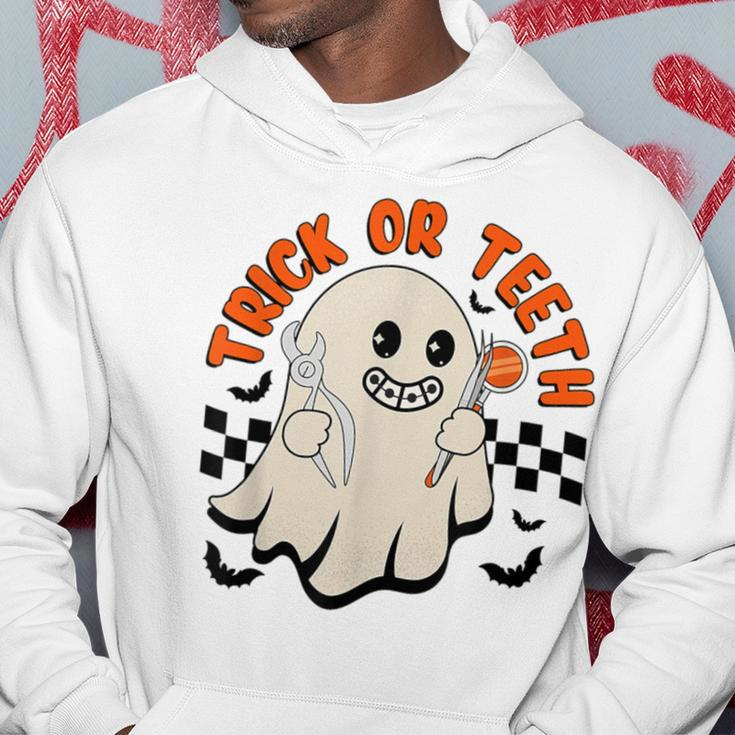 Retro Orthodontist Halloween Trick Or Treat Dentist Ghost Hoodie Unique Gifts