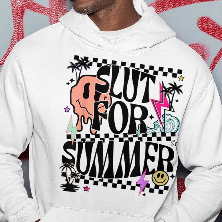 Retro Summer Slut For Summer Cute Vacation Checkered Hoodie Unique Gifts