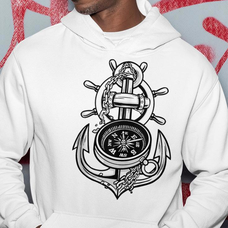 Sailing Boat Captain Sring Wheel Compass Anchor Hoodie Unique Gifts