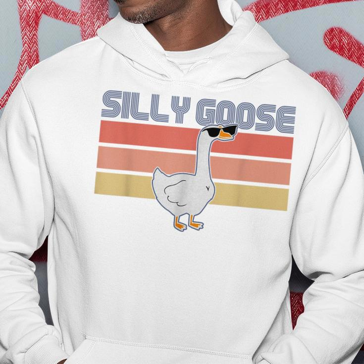 Silly Goose On The Loose Funny Silly Goose University Retro Hoodie Unique Gifts