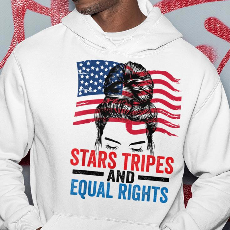 Stars Stripes And Equal Rights Messy Bun Equal Rights Funny Gifts Hoodie Unique Gifts