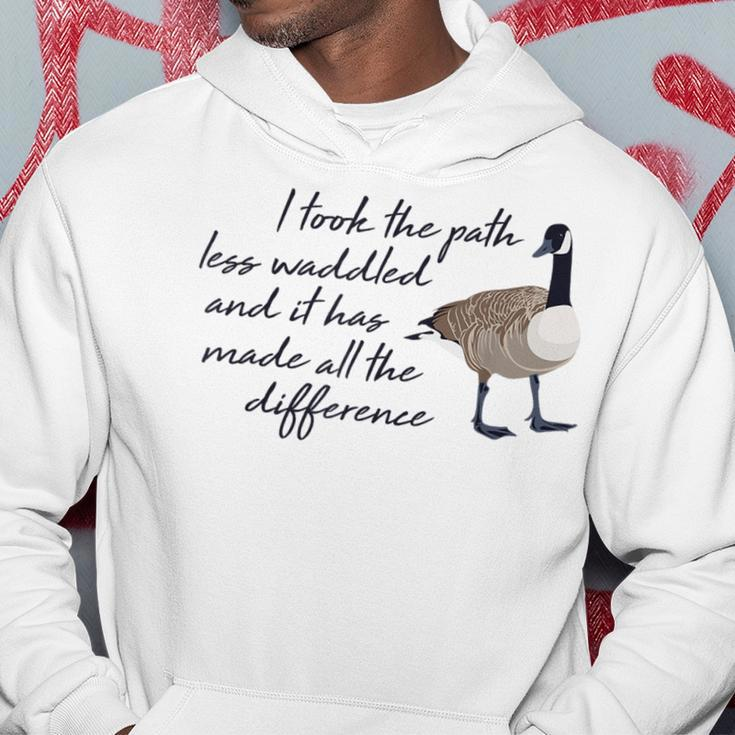 The Path Less Waddled Goose Funny Cute Animal Gift Hoodie Unique Gifts