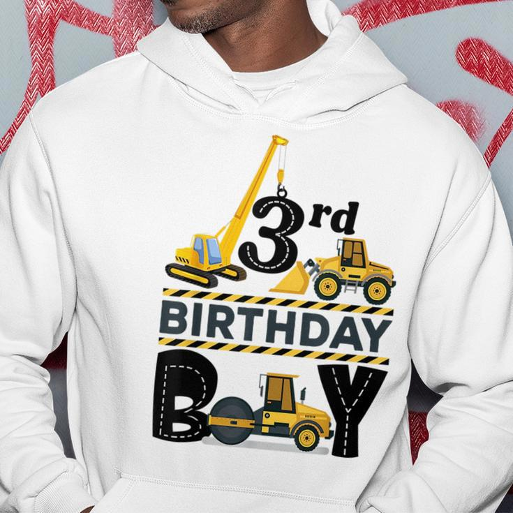 Three Year Old Party 3Rd Birthday Boy Construction Truck Car Hoodie Unique Gifts
