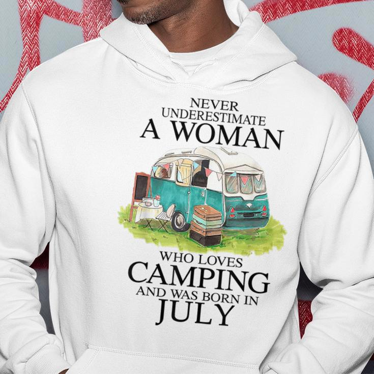 Never Underestimate Who Loves Camping July Hoodie Unique Gifts