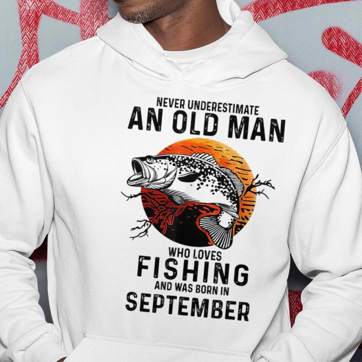 Never Underestimate Man Who Loves Fishing September Hoodie Personalized Gifts