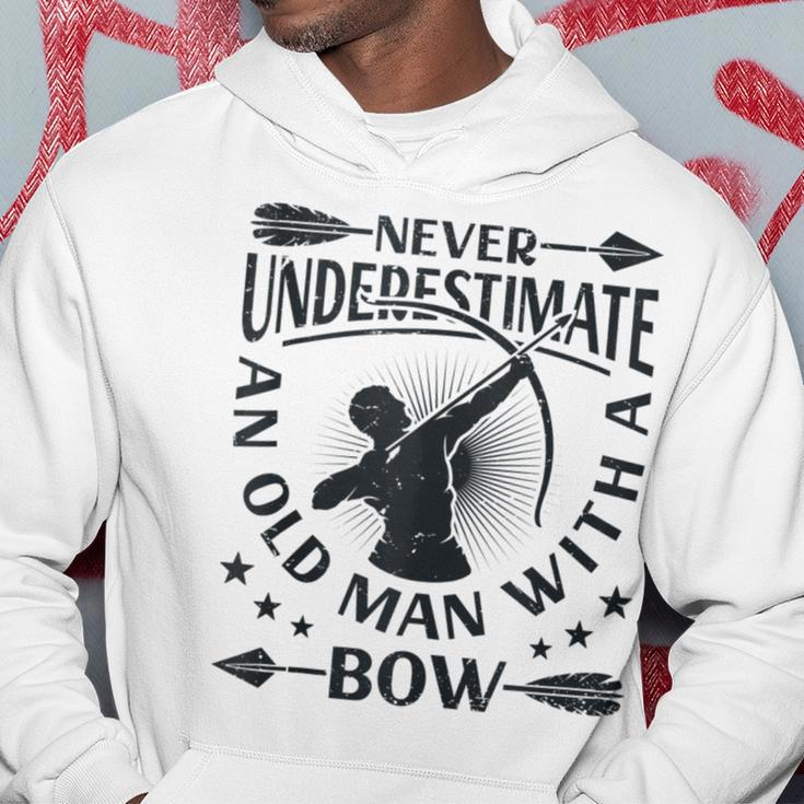 Never Underestimate An Old Man With A Bow Archery Archer Men Hoodie Personalized Gifts