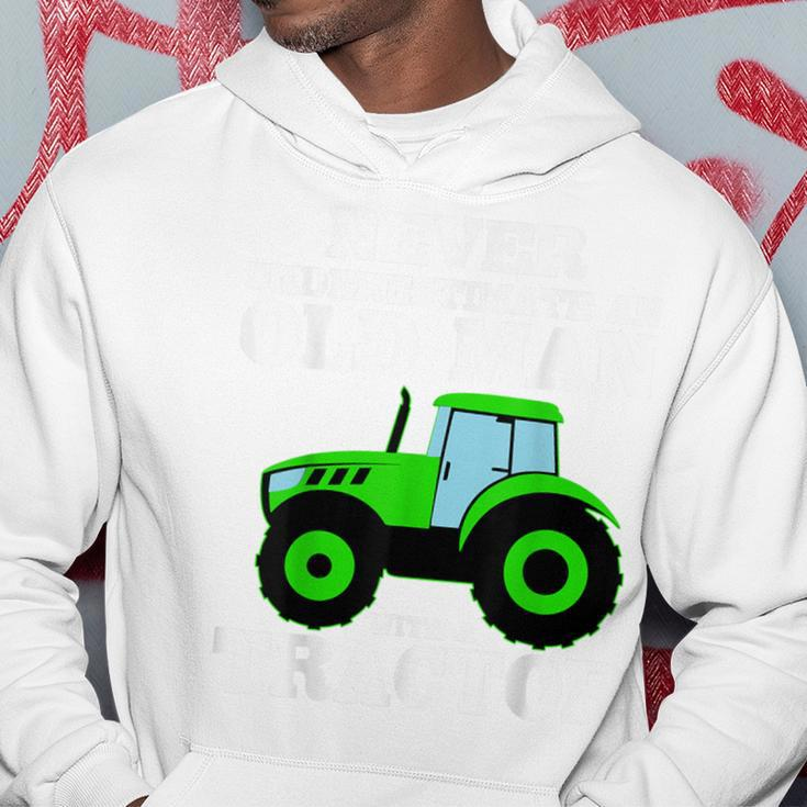Never Underestimate An Old Man With A Tractor Driver Farmer Hoodie Funny Gifts
