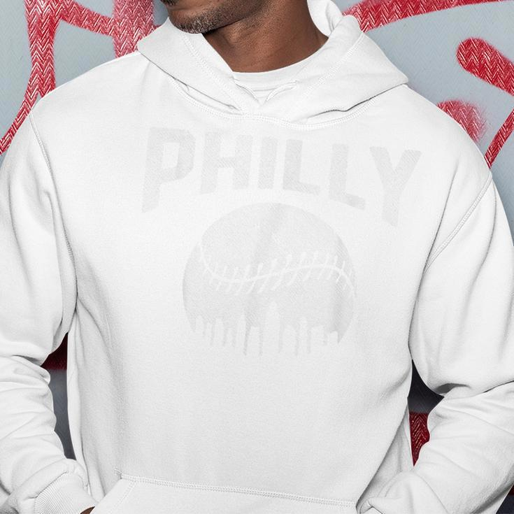 Vintage Distressed Philly Baseball Lovers Cityscape Skyline Hoodie Personalized Gifts