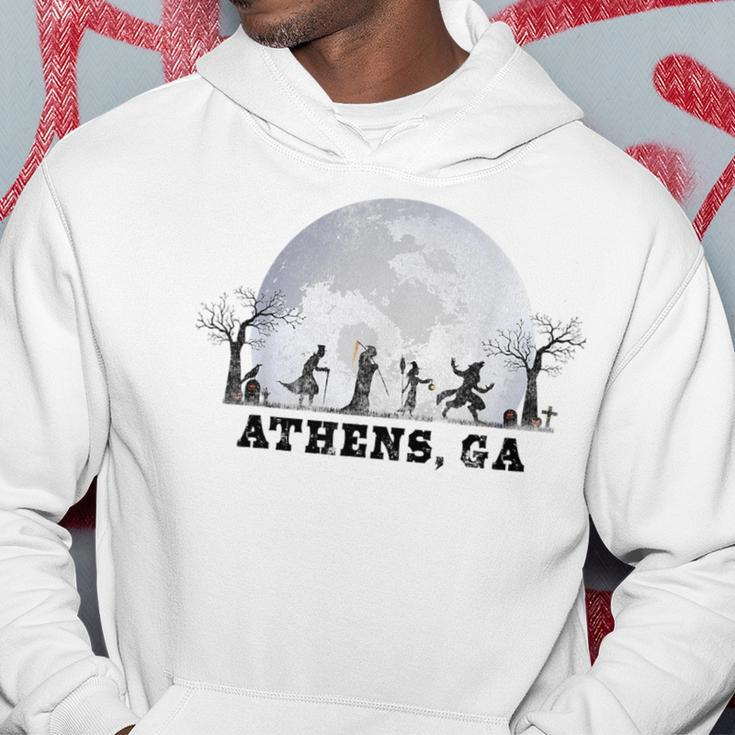 Vintage Halloween Full Moon In Athens Ga Retro Moon Funny Gifts Hoodie Unique Gifts