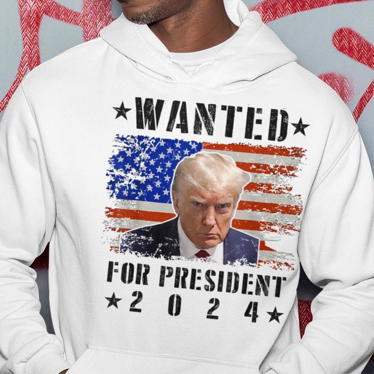 Wanted Donald Trump For President 2024 Trump Shot Flag Hoodie Unique Gifts