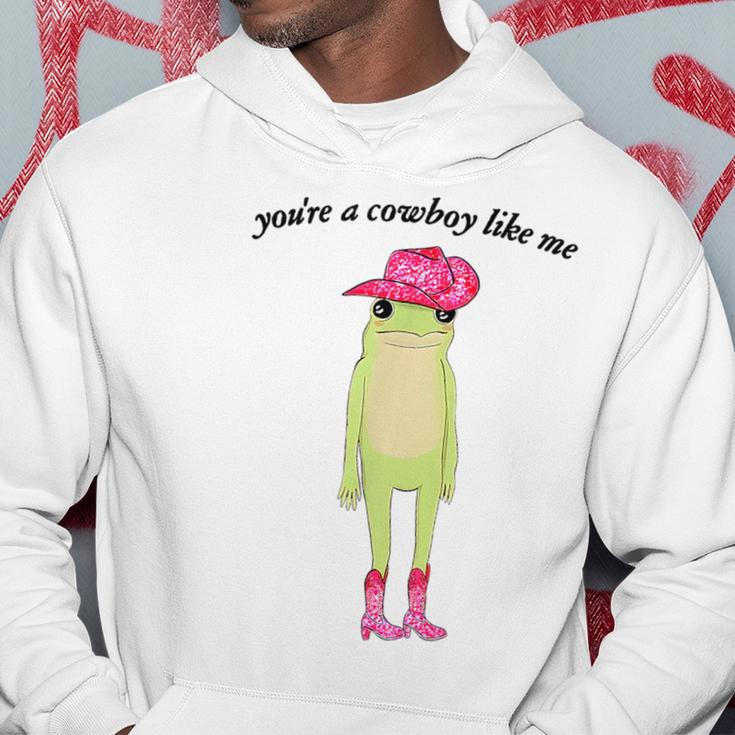 Youre A Cowboy Like Me Cowboy Frog Pink Funny Gifts For Frog Lovers Funny Gifts Hoodie Unique Gifts