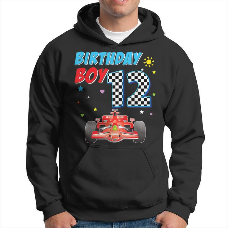 12Th Twelfth Happy Birthday Racing Car Boy 12 Year Old Kid Racing Funny Gifts Hoodie