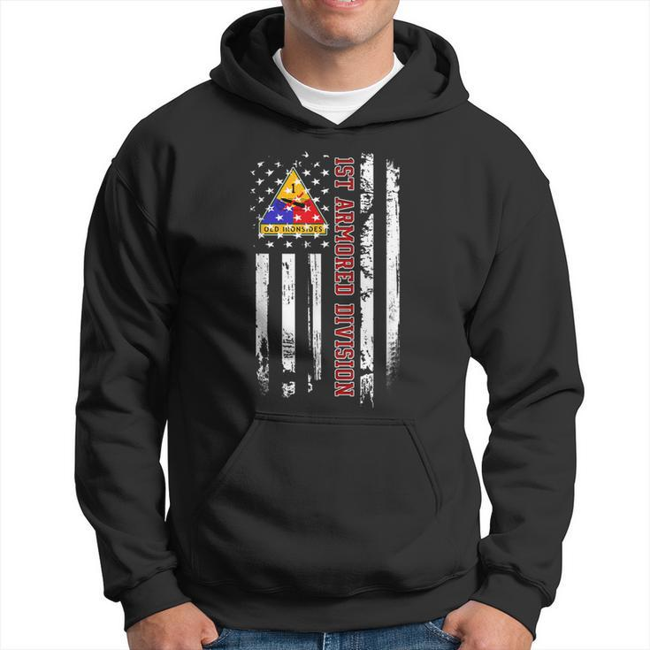 1St Armored Division American Flag Veteran Day Father Day Hoodie
